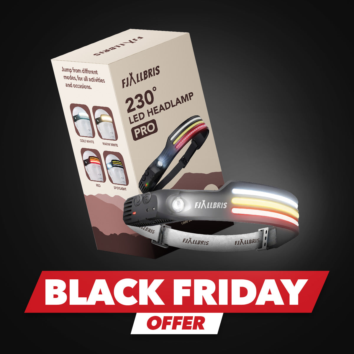 Fjällbris Lampada frontale LED 1000 lm | 230°